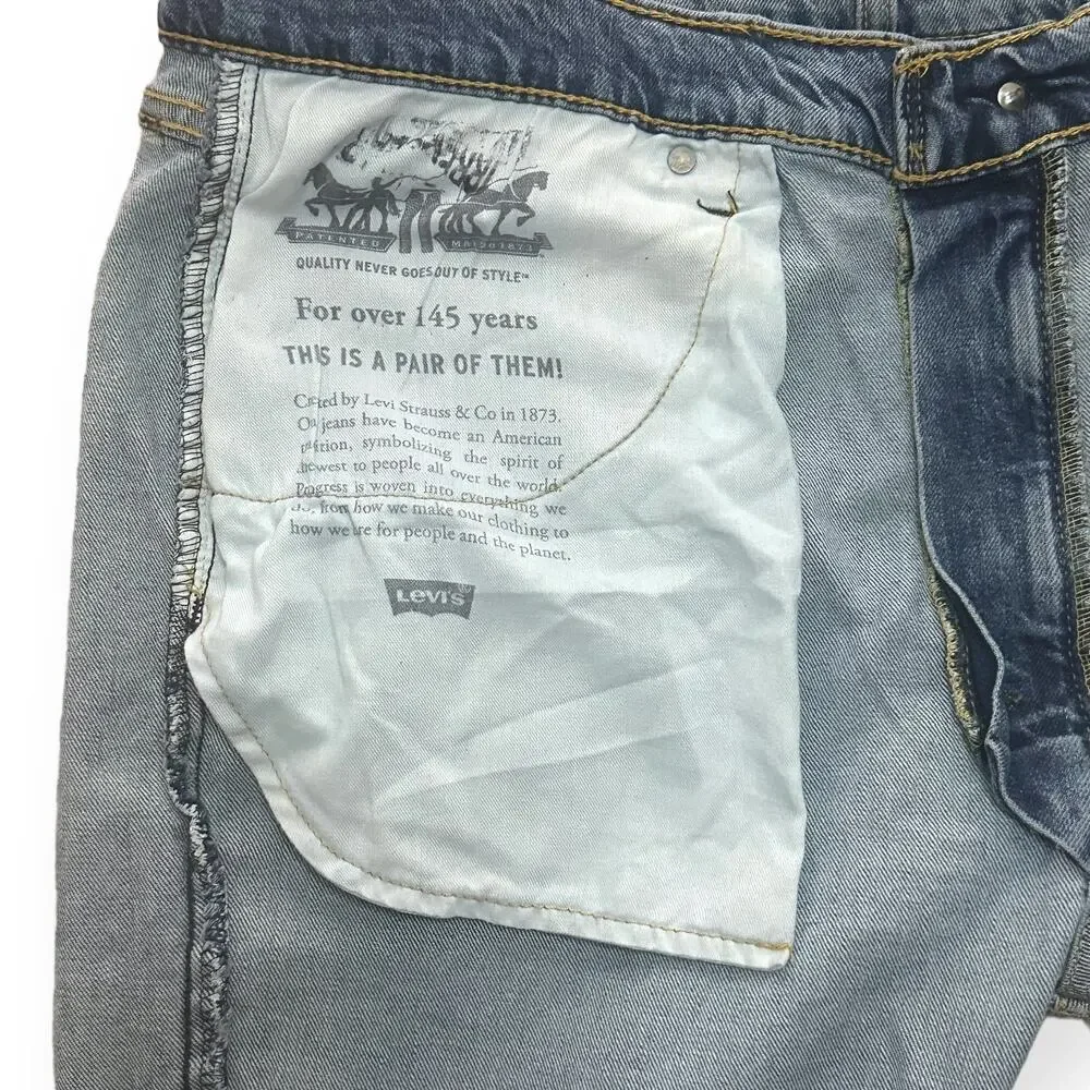 LEVI'S 514 Straight Jeans Denim Relax Medium Wash Mid Rise Classic Baggy 40 x 30